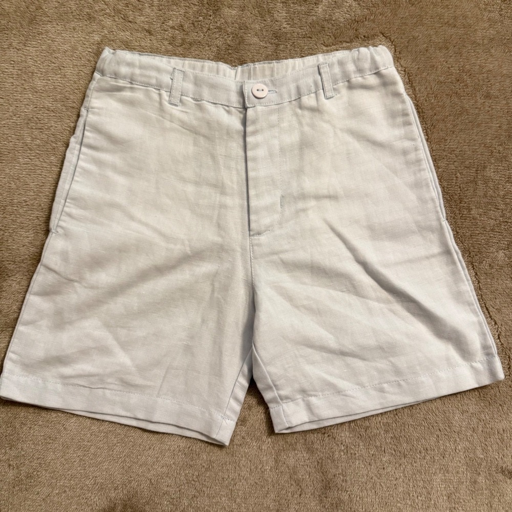 Me Me Boys Light Blue Cotton Linen Blend Dress Shorts Size 5 NWT